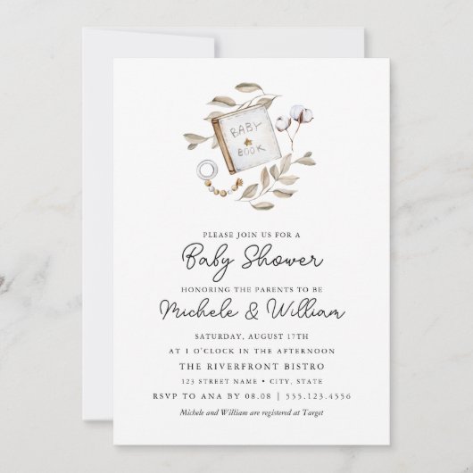 Genderneutrale Boho Baby shower Uitnodiging (Voorkant)