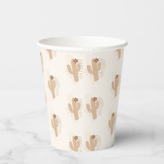 Genderneutrale Boho Desert Cactus Baby shower Papieren Bekers (Rechts)