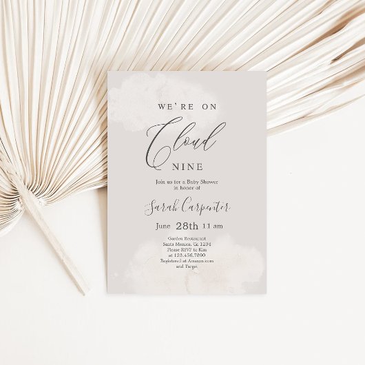 Genderneutrale cloud 9 Baby shower Kaart