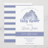 Genderneutrale Cloud Baby shower Invitation Kaart (Voorkant / Achterkant)