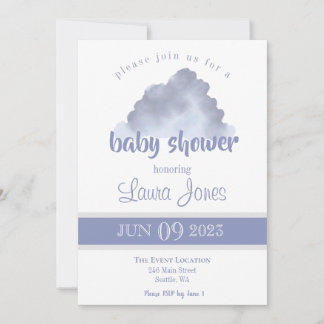 Genderneutrale Cloud Baby shower Invitation Kaart