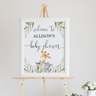 Genderneutrale dieren baby shower welkom bord poster