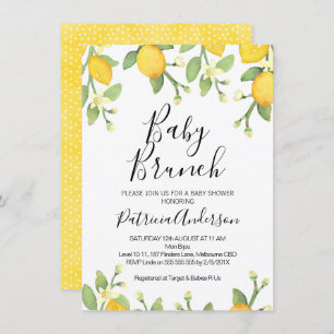 Genderneutrale Lemon Brunch Baby shower Uitnodigin Kaart
