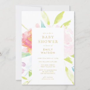Genderneutrale lente Waterverf Baby shower Kaart