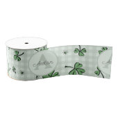 Genderneutrale monogram groene Shamrocks Grosgrain Lint (Spoel)