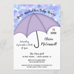 Genderneutrale paraplu Baby shower uitnodiging