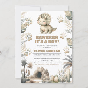 Genderneutrale schattige baby-dinosaurus prehistor kaart