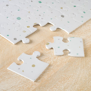 Genderneutrale stippen - blauwgroen goud en grijs legpuzzel