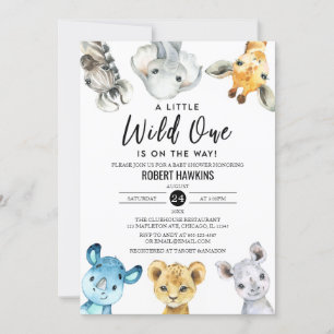 Genderneutrale wilde eenzame dieren Baby shower Kaart