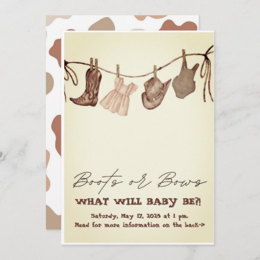 genderonthulling met een Schattige landthema (Voorkant / Achterkant)