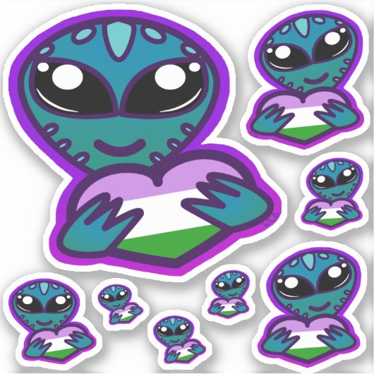 Genderqueer en Stickers van gemengde vreemdelingen (Voorkant)