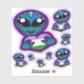 Genderqueer en Stickers van gemengde vreemdelingen (Vel)