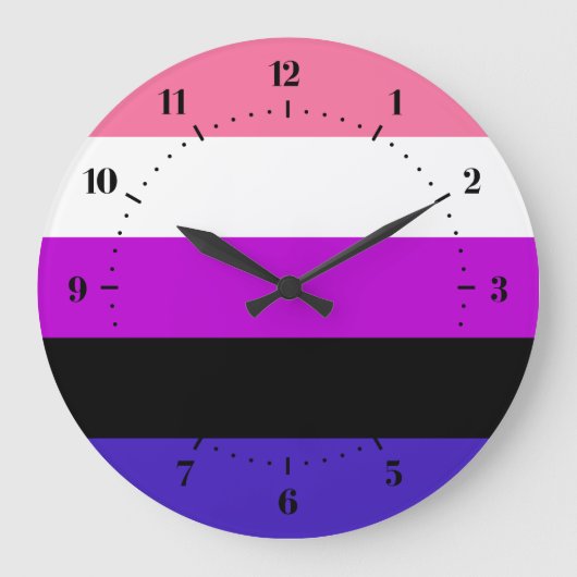 Genderqueer Fierté drapeau Grand Horloge (Recto)