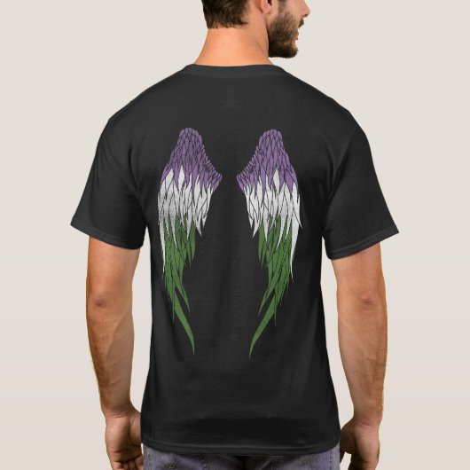 Genderqueer Flag - Angel Wings T-shirt (Achterkant)