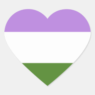 Genderqueer flag hart sticker