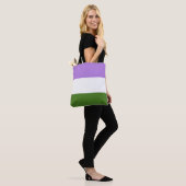Genderqueer Flag LGBT Canvas tas (Op model)