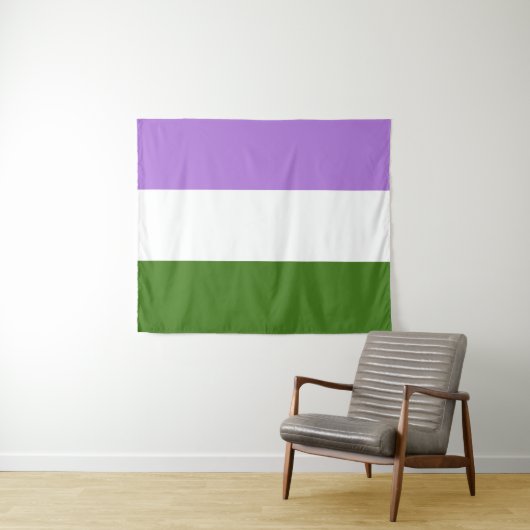 Genderqueer Flag Medium Wandkleed (In Situ (horizontaal))