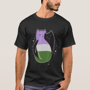Genderqueer Kat LGBT Pride Vlag Non-binair Transge T-shirt