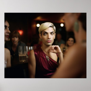 Genderqueer-man in een bar poster