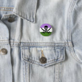 Genderqueer Pirate Pride Flag Button (In situ)