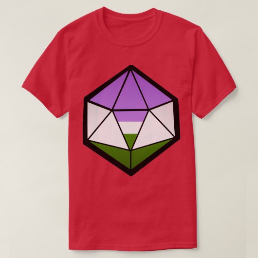 Genderqueer Pride D20 T-shirt (Design voorkant)
