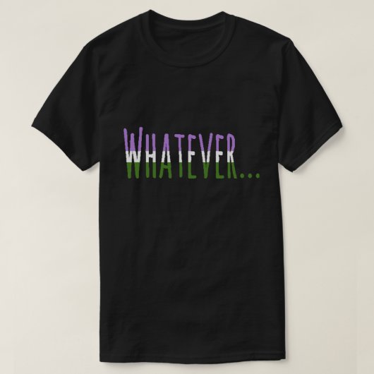 Genderqueer Pride Drapeau Couleurs "Quoi" T-shirt (Design devant)