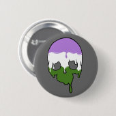 Genderqueer Pride Dripping Skull Ronde Button 5,7 Cm (Voorkant /achterkant)