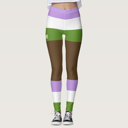 Genderqueer Pride Faux Shorts & Benen Leggings (Voorkant)