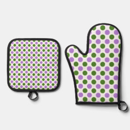 Genderqueer Pride Flag Kleuren Polkadots Ovenwant & Pannenlap Set
