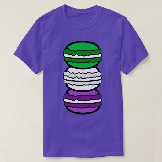 Genderqueer Pride Flag Macarons T-shirt (Design voorkant)