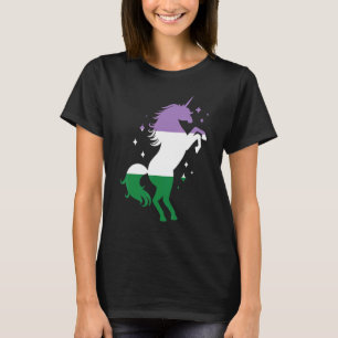 Genderqueer Pride Flag Unicorn Genderqueer T-shirt