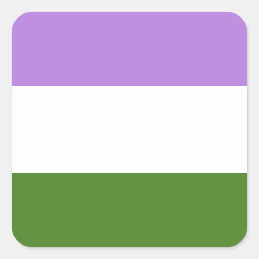 Genderqueer Pride Flag Vierkante Sticker (Voorkant)