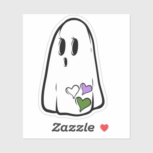 Genderqueer Pride Ghost Sticker (Vel)