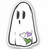 Genderqueer Pride Ghost Sticker (Voorkant)
