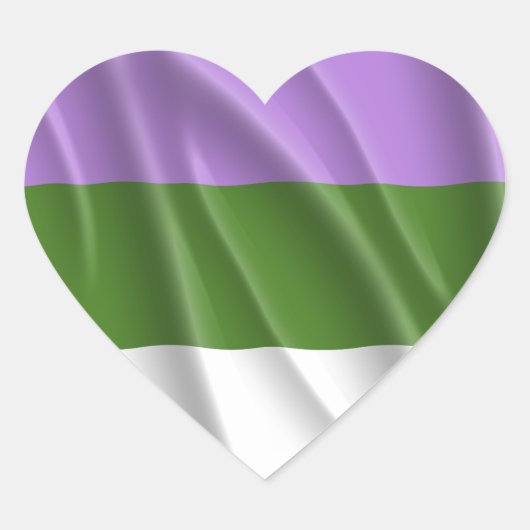 GENDERQUEER PRIDE HART STICKER (Voorkant)