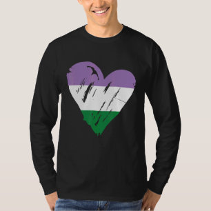 Genderqueer Pride Heart Flag 1 T-shirt
