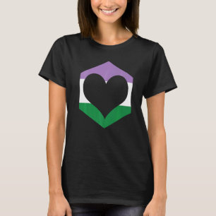 Genderqueer Pride Heart Flag T-shirt