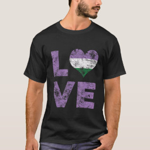 Genderqueer Pride Love Heart Flag T-shirt