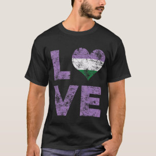 Genderqueer Pride Love Heart Flag T-shirt