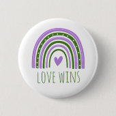 Genderqueer Pride Love wint LGBT Rainbow Button (Voorkant)