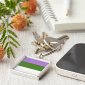 GENDERQUEER PRIDE SLEUTELHANGER (Zijkant)