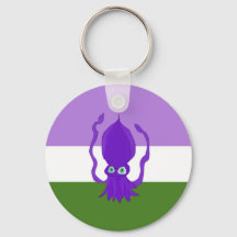 Genderqueer Pride Squid Sleutelhanger