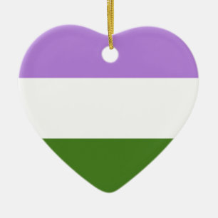 GENDERQUEER PRIDE STRIPES DESIGN KERAMISCH ORNAMENT