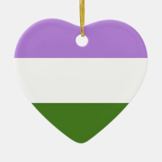 GENDERQUEER PRIDE STRIPES DESIGN KERAMISCH ORNAMENT (Voorkant)