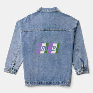Genderqueer pride-tekstteken denim jacket