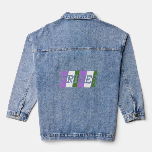 Genderqueer pride-tekstteken denim jacket (Achterkant)