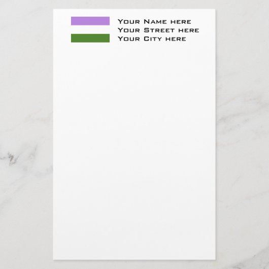Genderqueer Pride Vlag Briefpapier (Voorkant)