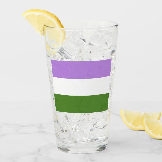 Genderqueer Pride Vlag Glas (Voorkant ijs)