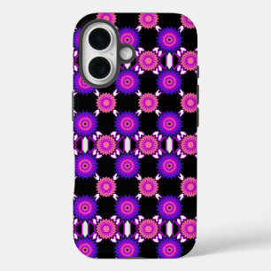 Genderqueer-pride/zwart spiegelpatroon iPhone 16 hoesje