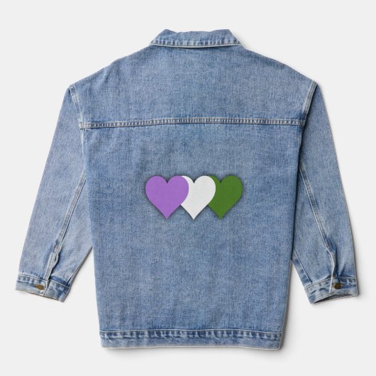 Genderqueer-prideharten Denim Jacket (Achterkant)